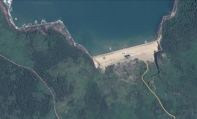 Bãi Chuối Đà Nẵng Map (Ảnh chụp vệ tinh: ST)