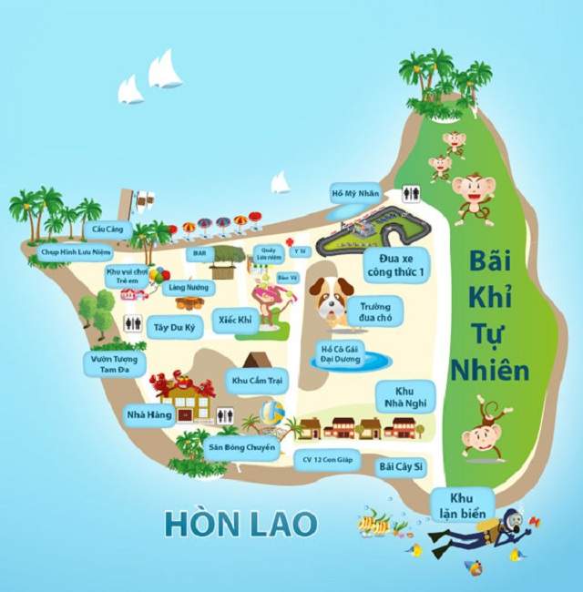 Bản đồ Đảo Khỉ Nha Trang (Ảnh ST)