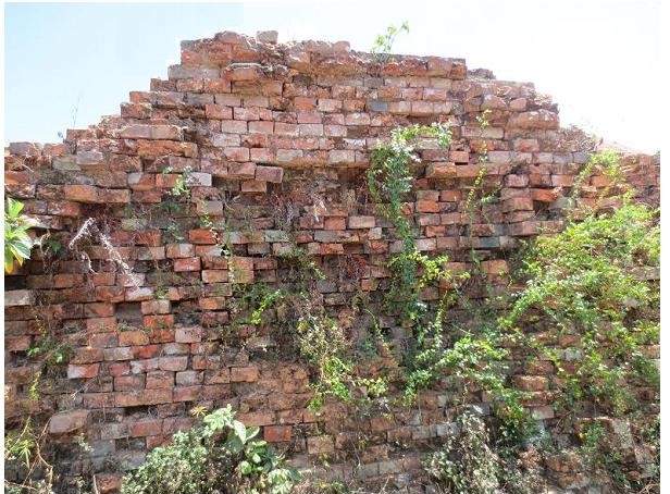 Bức tường thành cổ Quảng Trị đổ nát còn sót lại